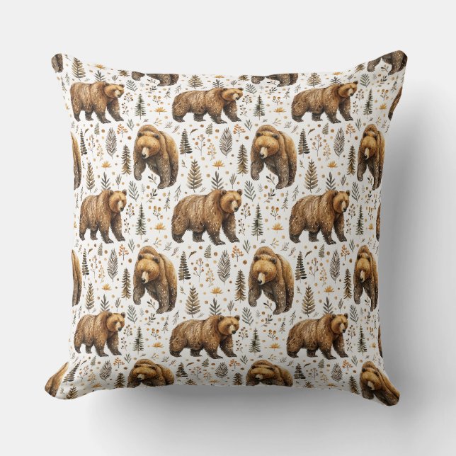 Almohada de decoración de cabaña de oso pardo de m (Anverso)