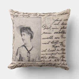 Almohada de decoración de retrato antiguo de época