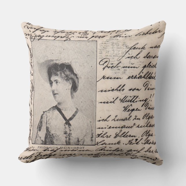 Almohada de decoración de retrato antiguo de época (Anverso)