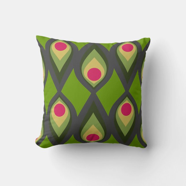 almohada de decoración de tonos Mid Century Mod (Anverso)