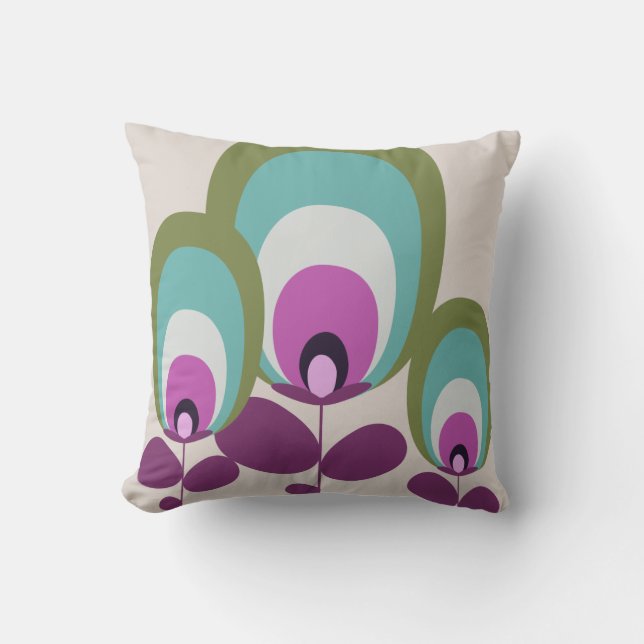 almohada de decoración de tonos Mid Century Mod (Anverso)