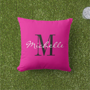 Almohada de decoración exterior de color rosa neón