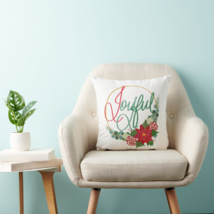 Almohada de decoración navideña alegre