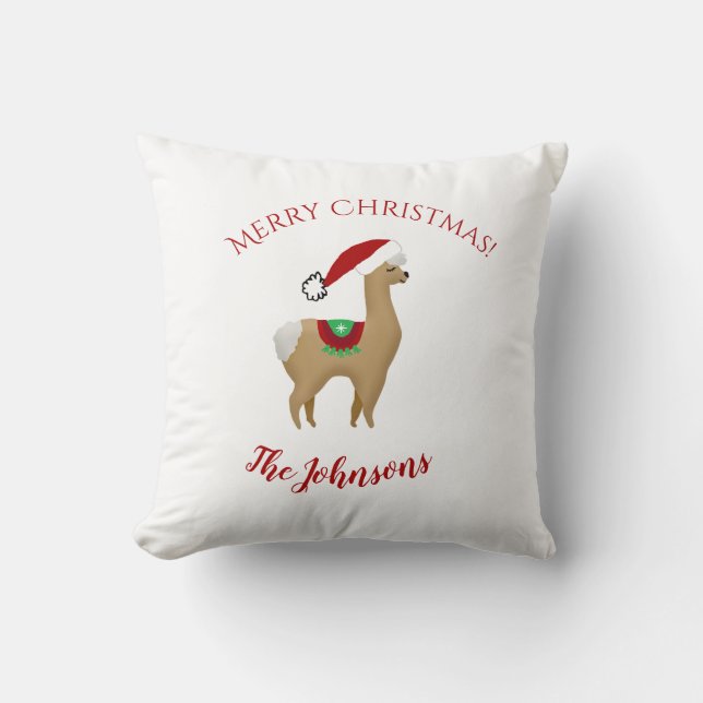 Almohada de decoración navideña de Alpaca (Anverso)