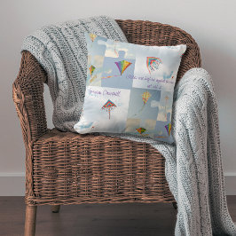 Almohada de Delaware Kites con cita inspiradora