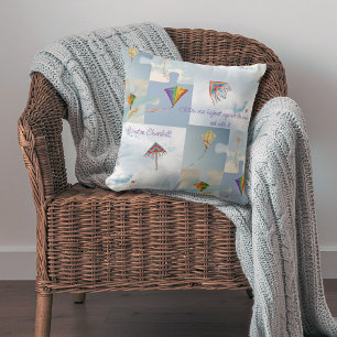 Almohada de Delaware Kites con cita inspiradora