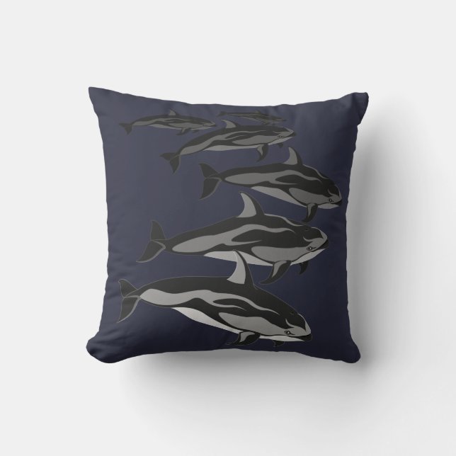 Almohada de delfín Almohadas decorativas de delfín (Anverso)