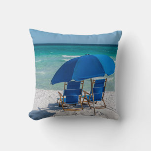 Almohada de Destin Florida Sillas y Paraguas