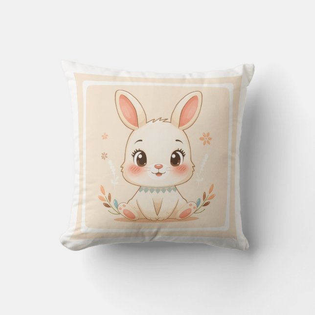 Almohada de dibujos animados de conejito lindo (Anverso)