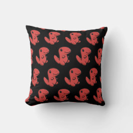 Almohada de dinosaurio bebé - Negro y rojo