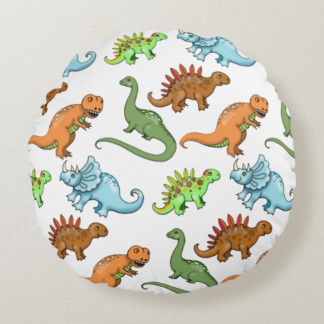Almohada De Dinosaurio De Niños Lindos (Anverso)