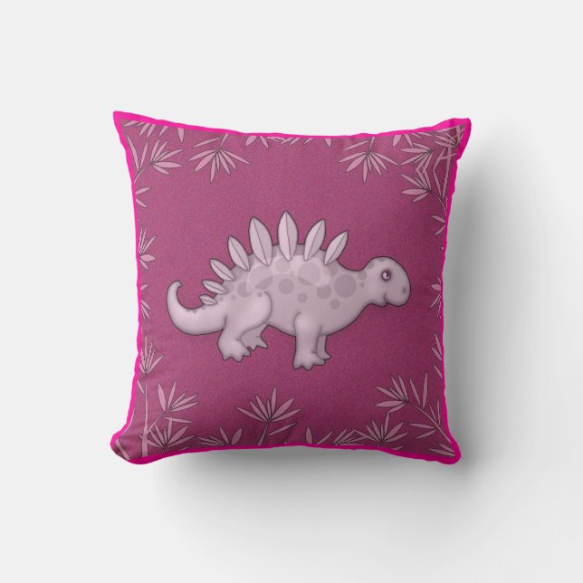 Almohada de dinosaurio rosa lindo (Anverso)