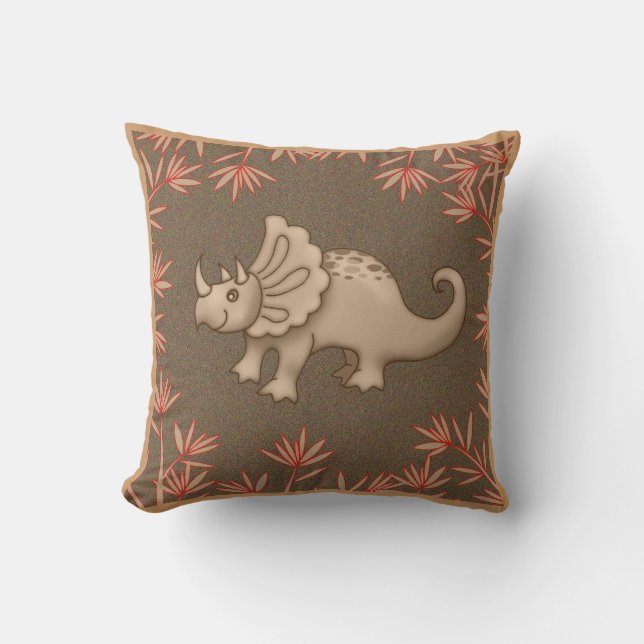 Almohada de dinosaurios de triceratops para niños (Anverso)