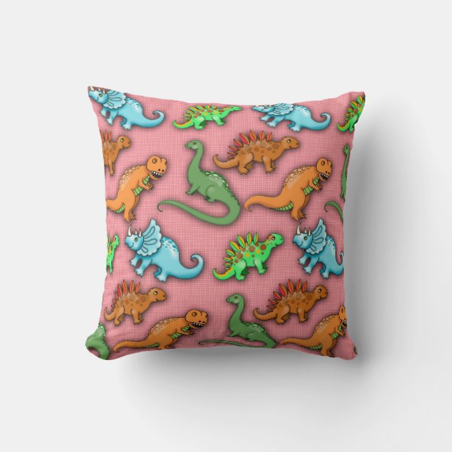 Almohada de Dinosaurios Lindos para Niños (Anverso)