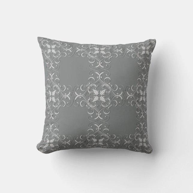 Almohada de diseñador de diamantes de plata (Anverso)
