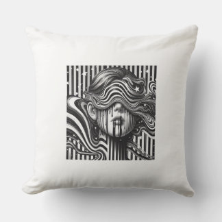 almohada de diseño a rayas