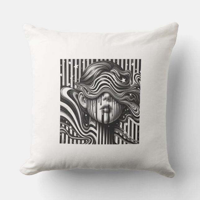 almohada de diseño a rayas (Anverso)