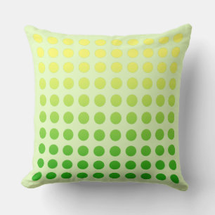 Almohada de diseño con lunares y degradado verde 2