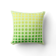 Almohada de diseño con lunares y degradado verde 2