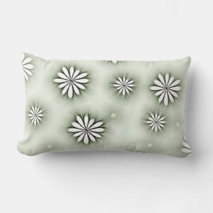 almohada de diseño de flores abstractas en gris