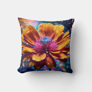 almohada de diseño de flores de oro