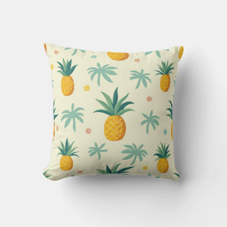 almohada de diseño de patrón de piña tropical y ár