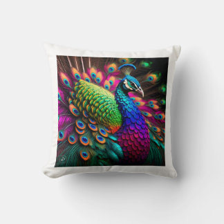 almohada de diseño de pavo real de ambos lados Ele