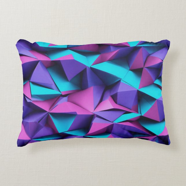 almohada de diseño geométrico púrpura (Anverso)