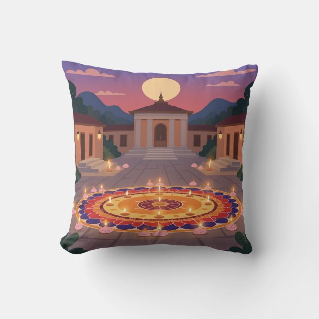 Almohada de Diwali 2025 – Decoración de hogar Rang (Anverso)