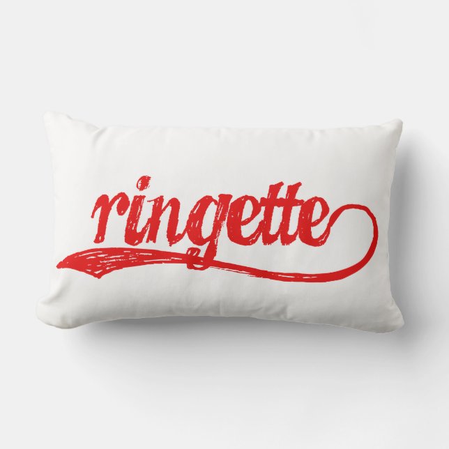 Almohada de doble cara de Ringette (roja/azul) (Anverso)