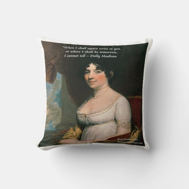 Almohada de Dolly Madison con cita (Anverso)