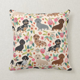 almohada de Doxie Florals - almohada tierna de tir
