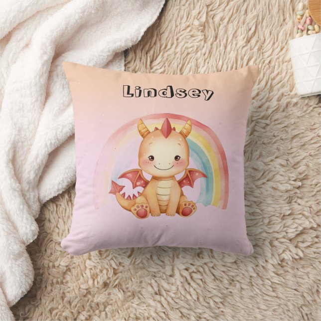 Almohada de dragón bebé arcoíris lindo (Manta)
