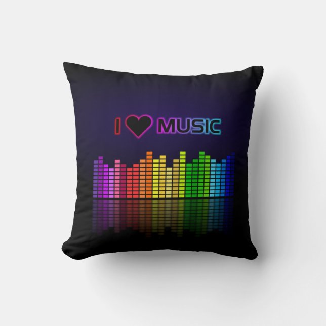 almohada de ecualizador de música de corazón de i (Anverso)