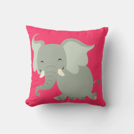 Almohada de elefante de dibujos animados alegre