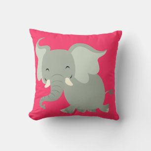 Almohada de elefante de dibujos animados alegre