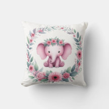 Almohada de elefante lindo en rosa