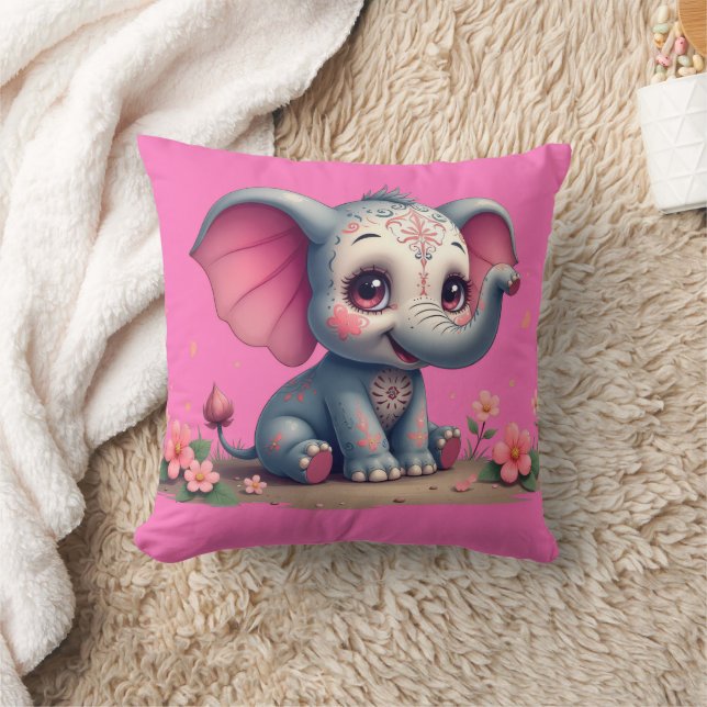 Almohada de elefante rosa (Manta)