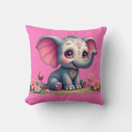 Almohada de elefante rosa