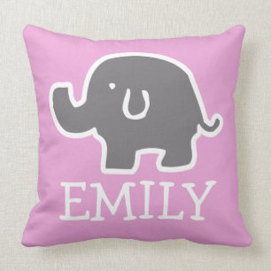Almohada De Elefante Rosa Y Gris Cálido Para Niños