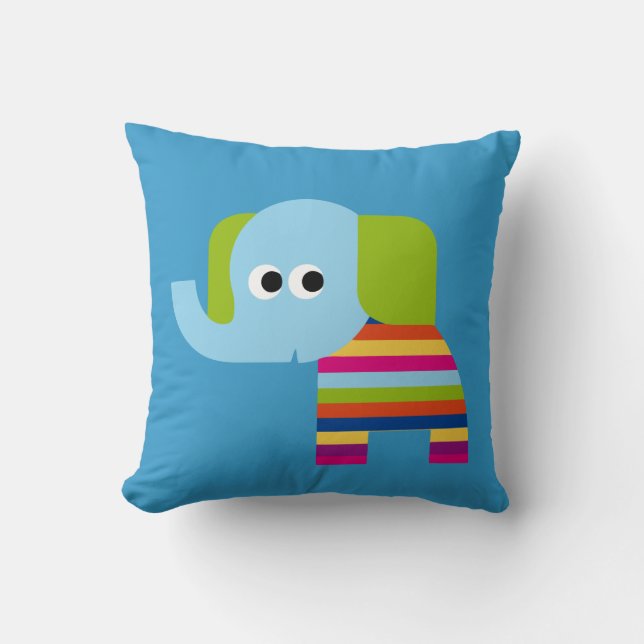 Almohada de elefante y león lindo para la habitaci (Anverso)