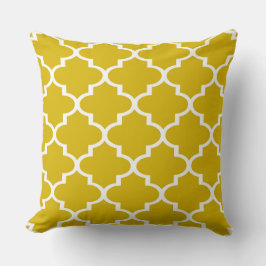 Almohada de encaje de cuatro hojas blanco mostaza