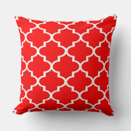 Almohada de encaje de cuatro hojas roja y blanca
