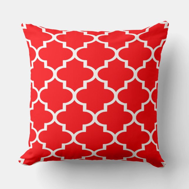 Almohada de encaje de cuatro hojas roja y blanca (Anverso)