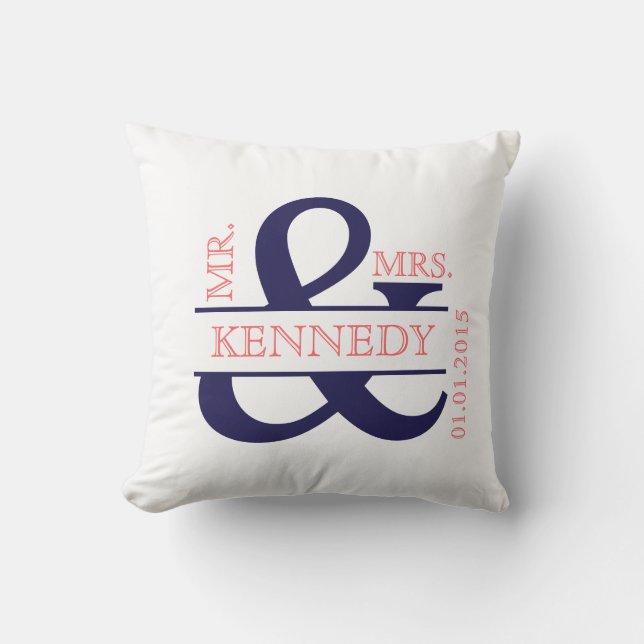 Almohada de encargo de la boda del recuerdo del (Anverso)