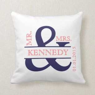 Almohada de encargo de la boda del recuerdo del