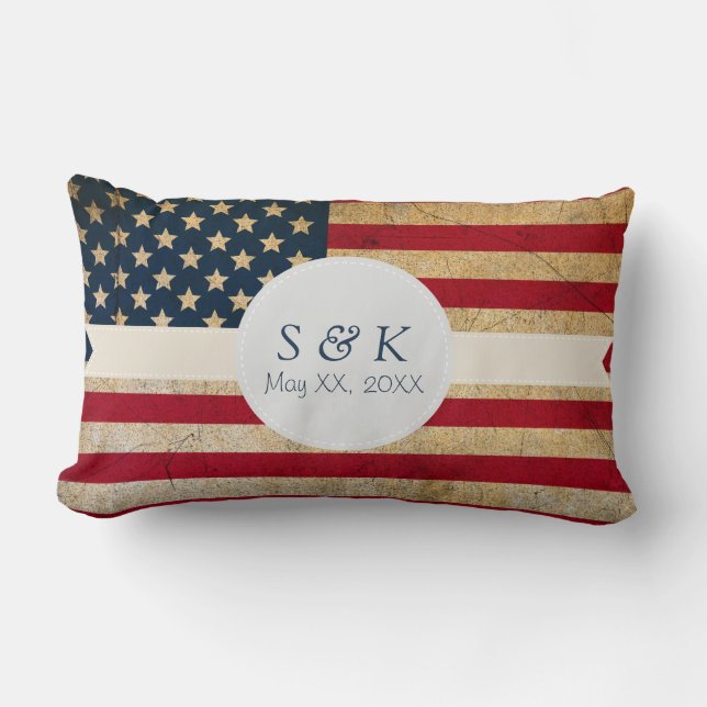 Almohada de encargo de la fecha de la boda del (Anverso)