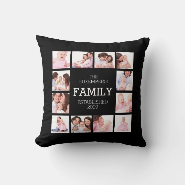 Almohada de encargo de la foto de familia de DIY (Anverso)