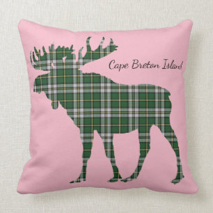 Almohada de encargo de los alces del tartán de la