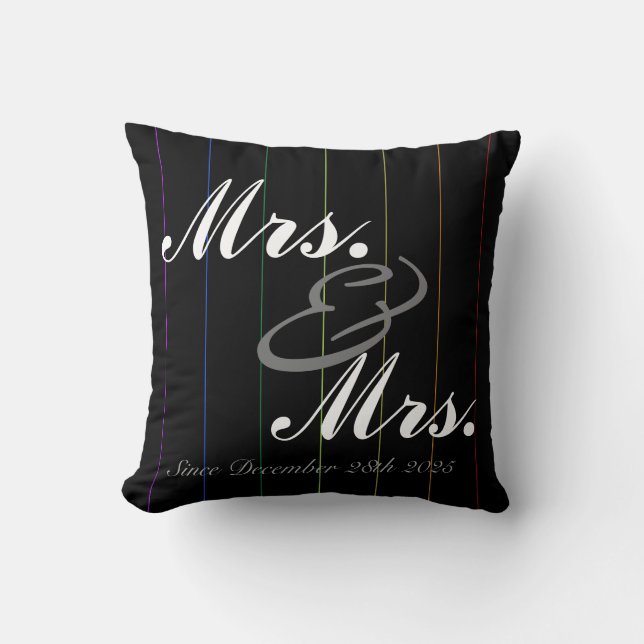 Almohada de encargo de rayas del aniversario del (Anverso)